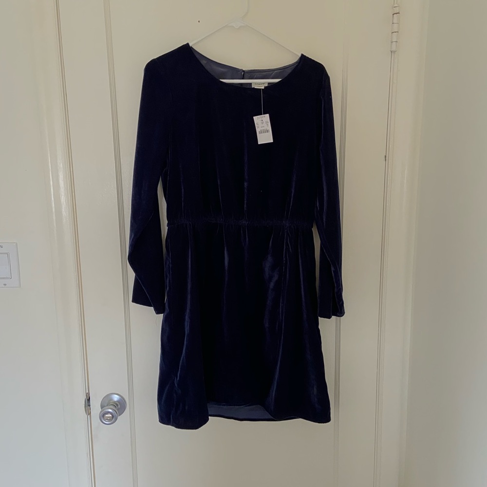 Navy Velvet JCrew Dress
